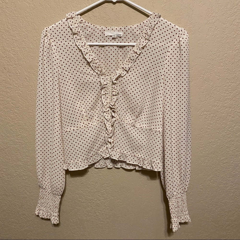 💙June & Hudson Red Polka Dot Blouse